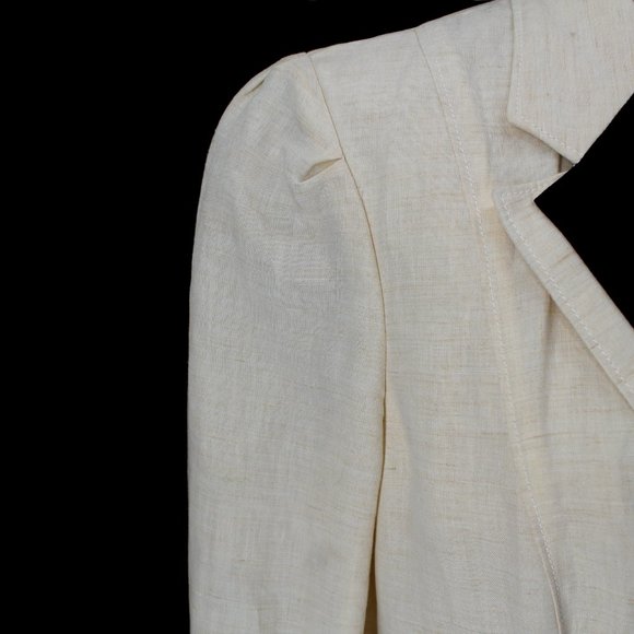 VTG Ralph Lauren Linen Victorian Walking Coat Puff Sleeve MOP Buttons Long 6 - Picture 11 of 16